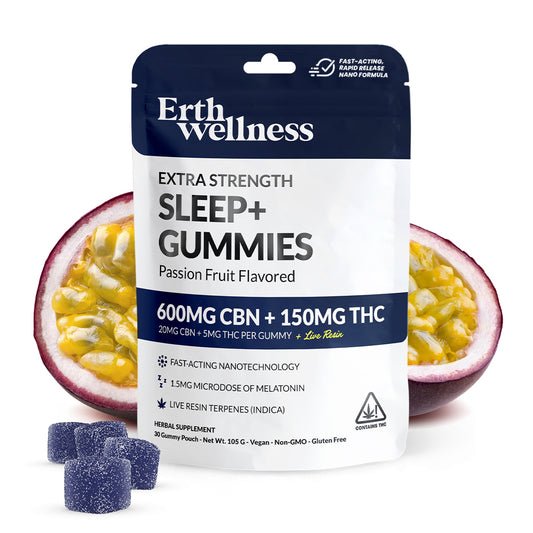 Erth Wellness Sleep+ Gummies (CBN + THC + Live Resin Terpenes, 750mg)